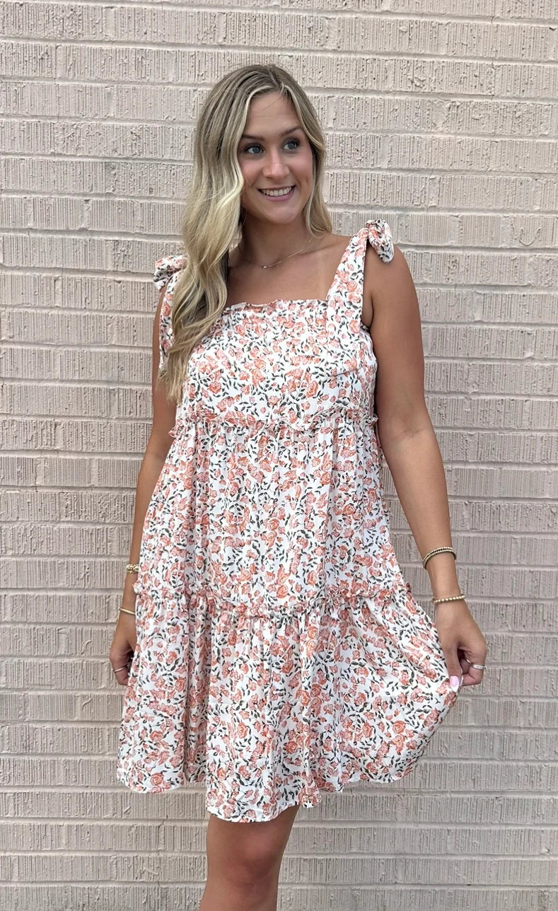 Orange Floral Dress