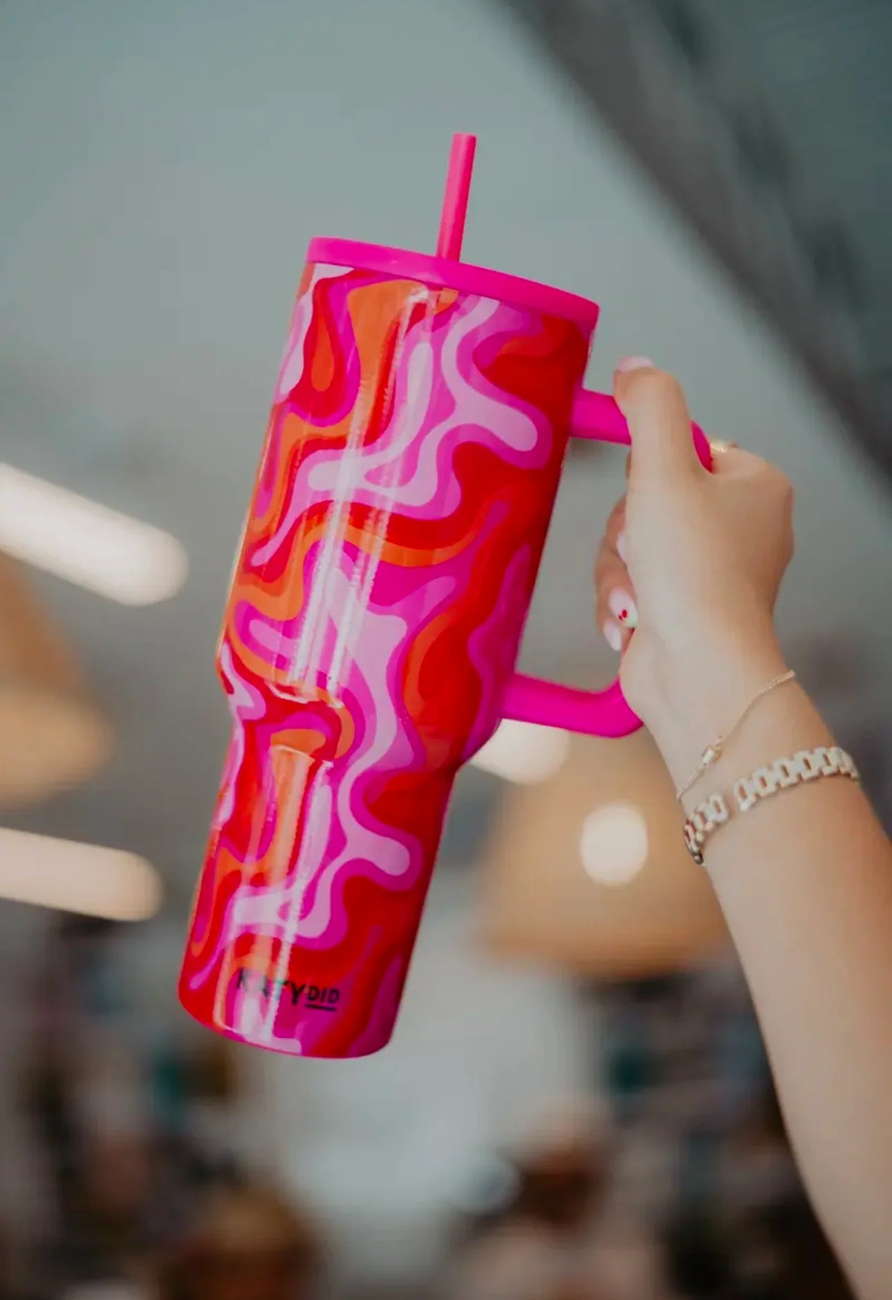 Hot Pink Retro Tumbler