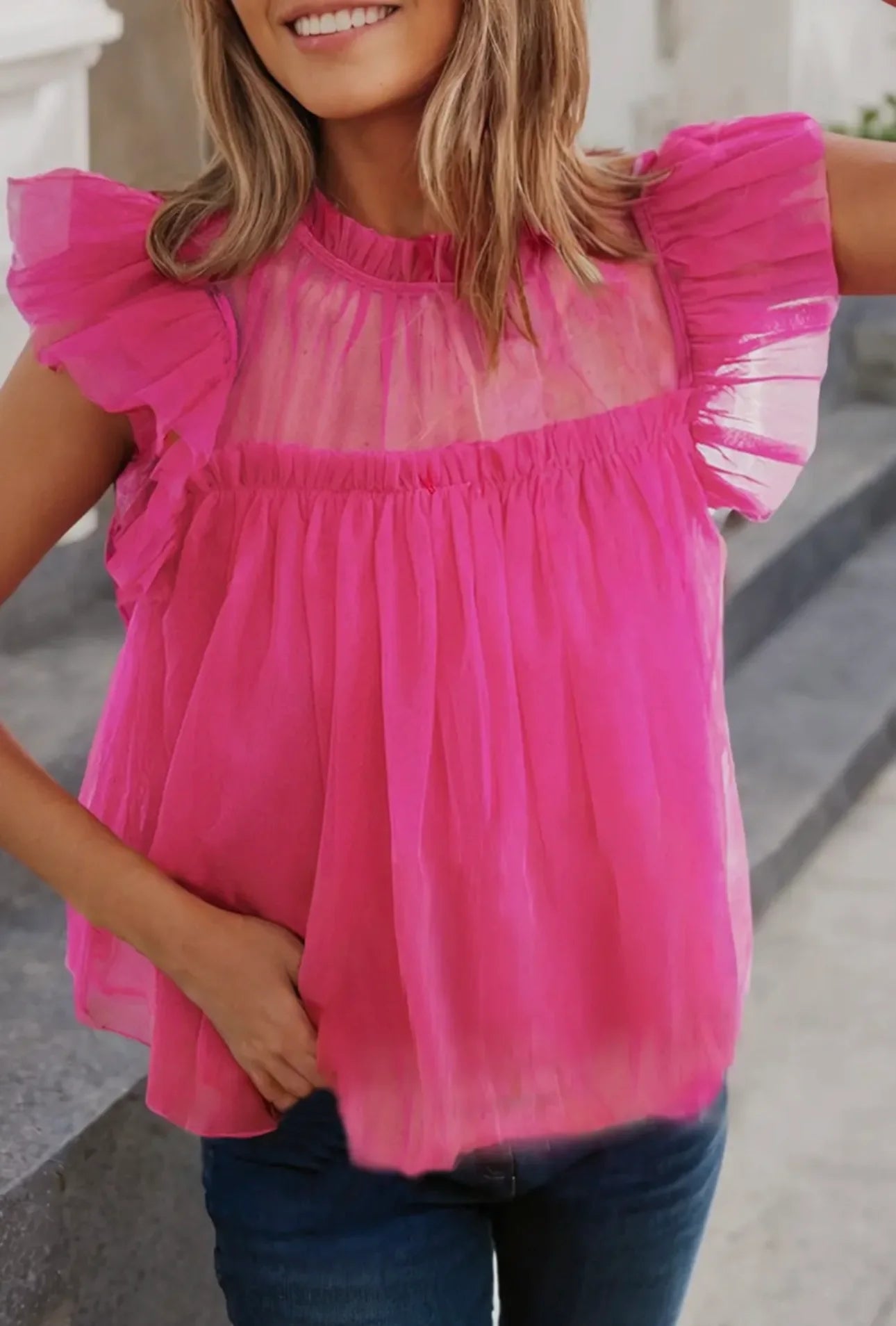 Pink Tulle Top