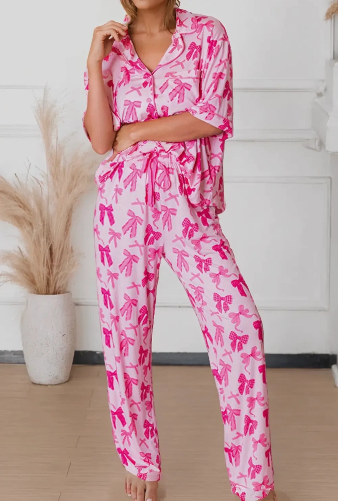 Hot Pink Bow Pajamas