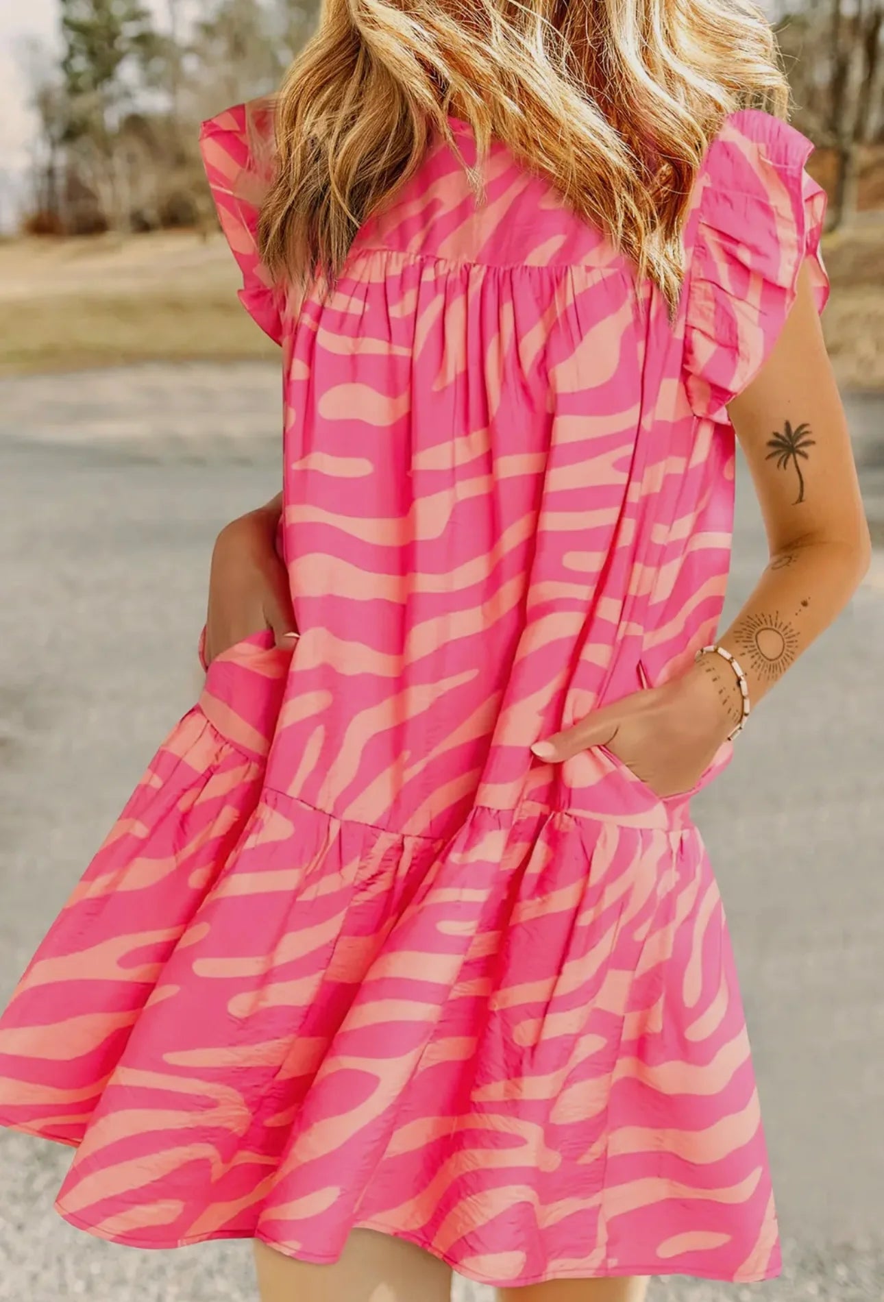 Pink/Orange Zebra Dress